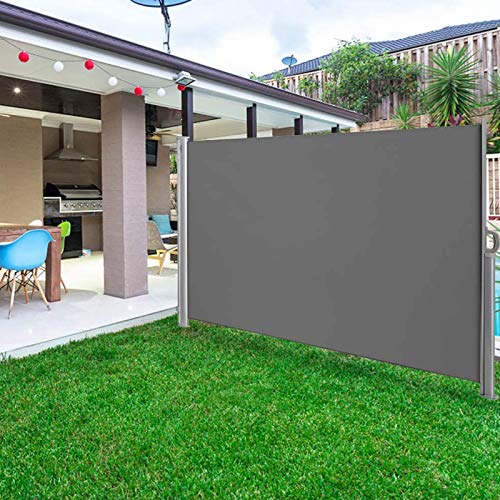 YAOBAO Ausziehbare Markise Seitenmarkise Mit Rahmen Aus Vollaluminium Seitenmarkise Start Sichtschutz Sonnenschutz Einziehbar Sichtschutz Für Balkon, Terrasse Und Garten,Grau – Bild 3
