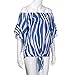 Gillberry Gillberry Womens Cotton  Long Sleeve Round Neck Splice Shirt Blouse Tops T Shirt (S, Darkblue)