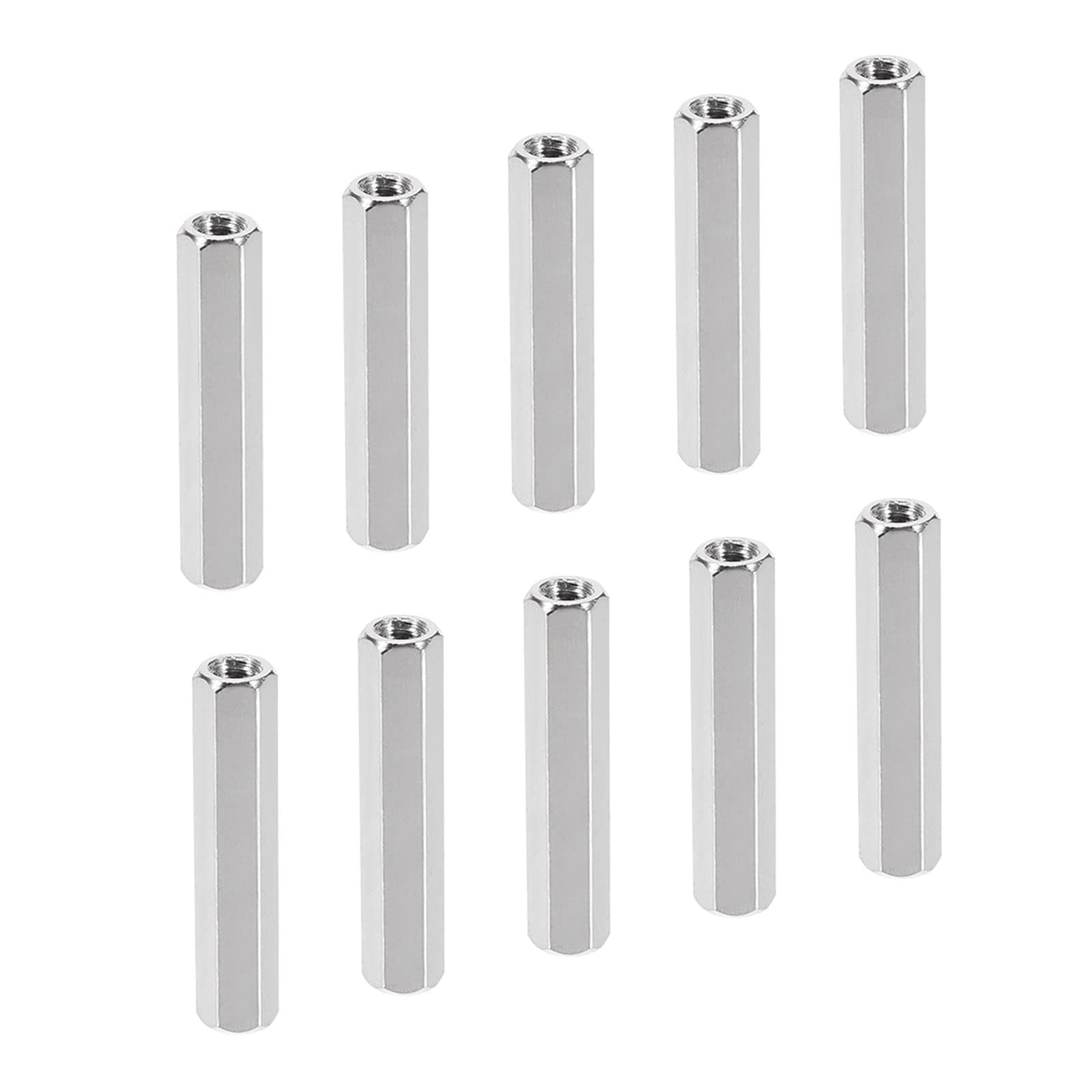 YOKIVE 10 Pcs M4 Spacers, Brass Hex PCB Standoffs Nuts, Keep Height Consistent, Great for Motherboard, Circuit Board, Electronics (Silver Tone, 30mm)