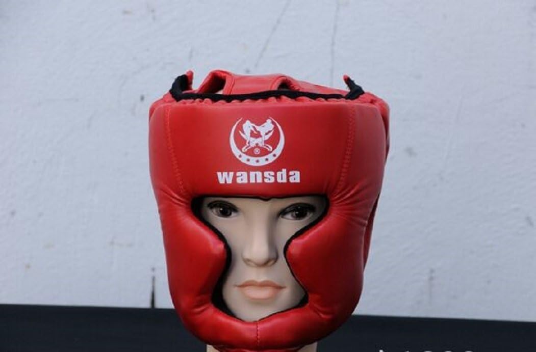 wansda E-tech Boxing Helmet Closed Type Boxing Head Guard Sparring MMA Muay Thai Kick Brace Head Protection