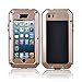 NEW Waterproof Shockproof Aluminum Gorilla Glass Metal Military Heavy Duty Armor Bumper Cover Case for Apple iPhone 5 5S SE - Gold
