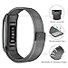 Issmolog Compatible for Fitbit Charge 3 Bands, Stainless Steel Milanese Loop Charge 3 Band with Adjustable Magnetic Closure Multi Colors Large or Small (Black, Large)