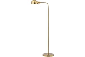 O'Bright Nova - Adjustable Floor Lamp with Flexible Gooseneck and Rotatable Shade, E26 Socket, 10-Inch Base - Ideal for Reading, Bedside, Living Room, Antique Brass