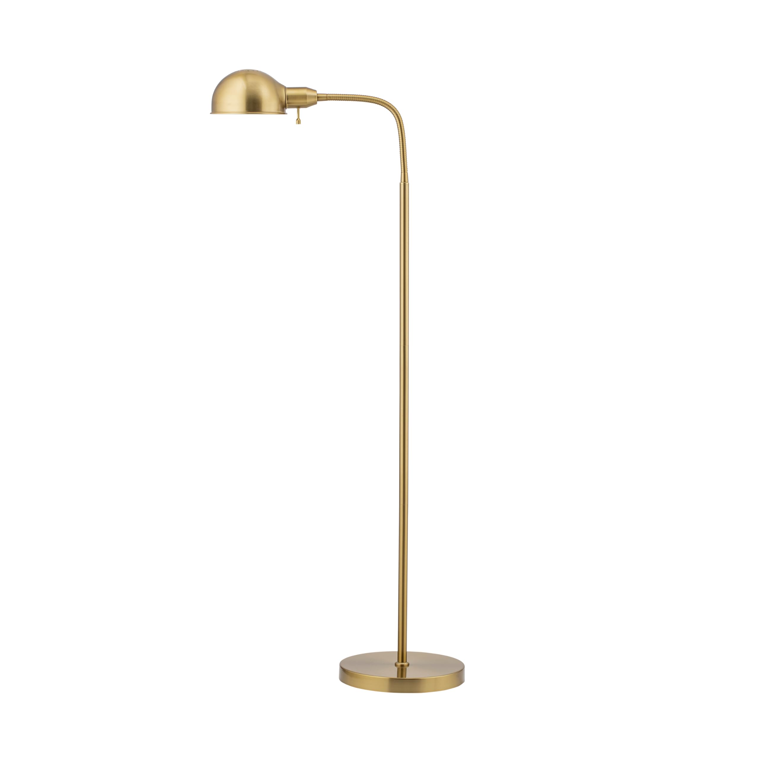 Photo 1 of O'Bright Nova - Adjustable Floor Lamp with Flexible Gooseneck and Rotatable Shade, E26 Socket, 10-Inch Base - Ideal for Reading, Bedside, Living Room, Antique Brass