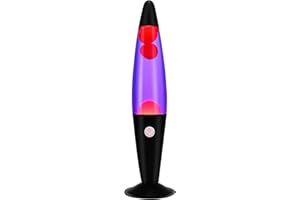 EDIER Magma Lamp, 16 Inch Black Motion Lamp Purple with Orange Wax Relaxing Night Light for Adults Night Light for Home Office Decor Great Gift for Kids Women Girls Boys Birthday (One More Free Bulb)