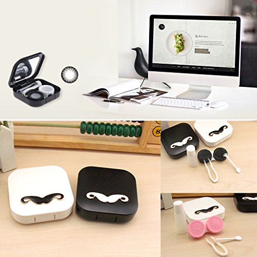 Hukai Contact Lens Travel Case Eyes Care Kit Holder Container Travel Accessaries (Black) - Thumbnail 3