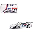 Diecast Model Car Compatible with Pop Race Mercedes-Benz AMG CLK GTR, 1:64 Scale, 1997 FIA GT D2, White PR640095