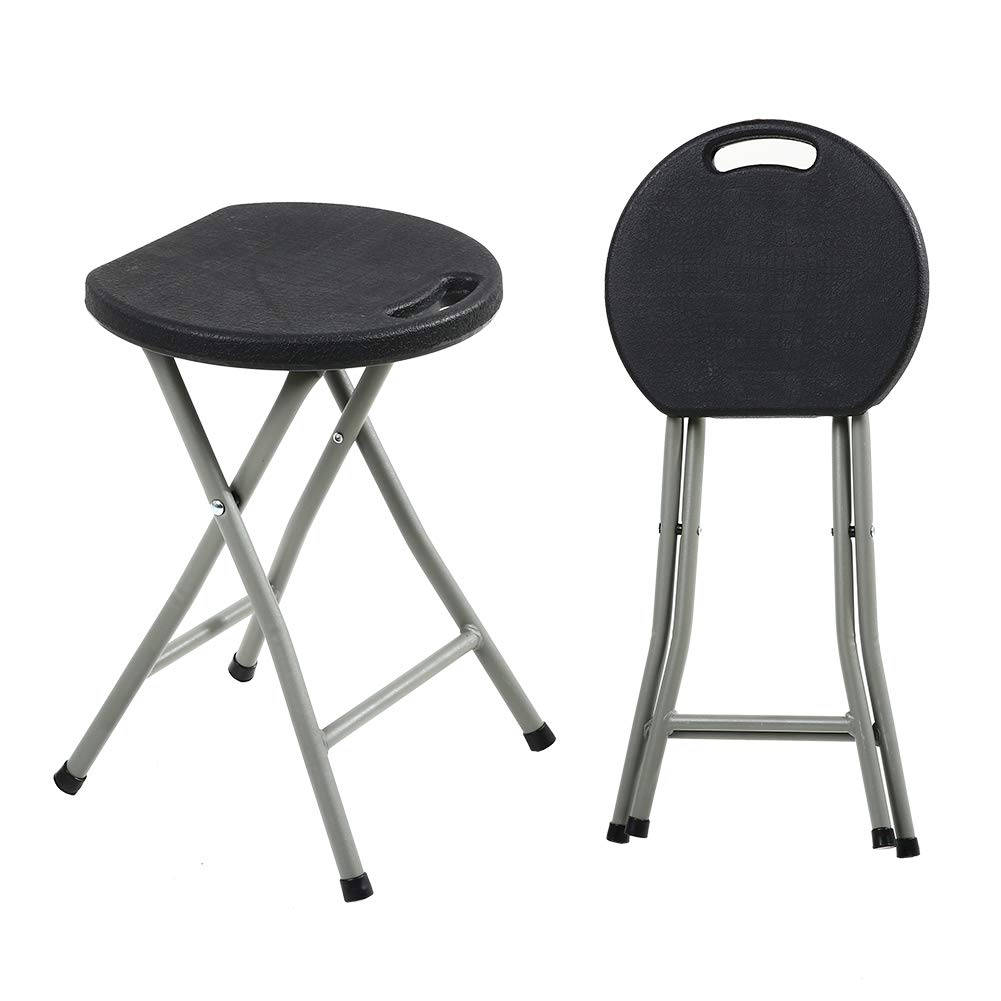 Best black folding chair with stool