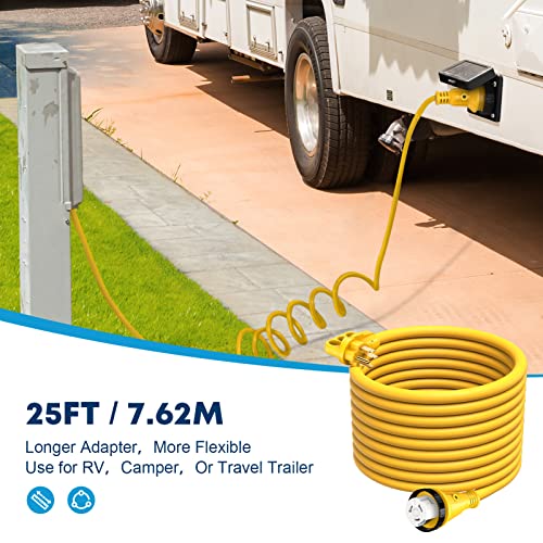 Kohree 50 Amp RV Power Extension Cord 25FT with Grid Handle Heavy Duty