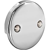 U2693-PK Replacement Overflow Plate 2 Hole Tub Drain, Chrome