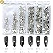 4574pcs Nail Art Rhinestones Clear Nail Crystal Flat Back Circular Glass Studs Stones for 3D Nails Art Decorations Manicure Tools（1.3mm - 4.8mm) (Crystal Clear)