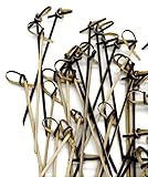PuTwo Handmade Cocktail Picks 100 Counts Bamboo Cocktail Sticks Toothpicks Party Supplies - Black