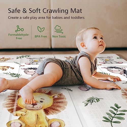 NOONKTY Baby Play Mat, 79" X 71" Extra Large Foldable Play Mat for Both