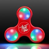 The Original Fidget LITE: The LED Light Up Fidget Spinner with Clickable On/Off Lights w/ 3 Light Modes and Replaceable Batteries - Perfect for Relieving Stress/Anxiety and Boosting Attention - Red