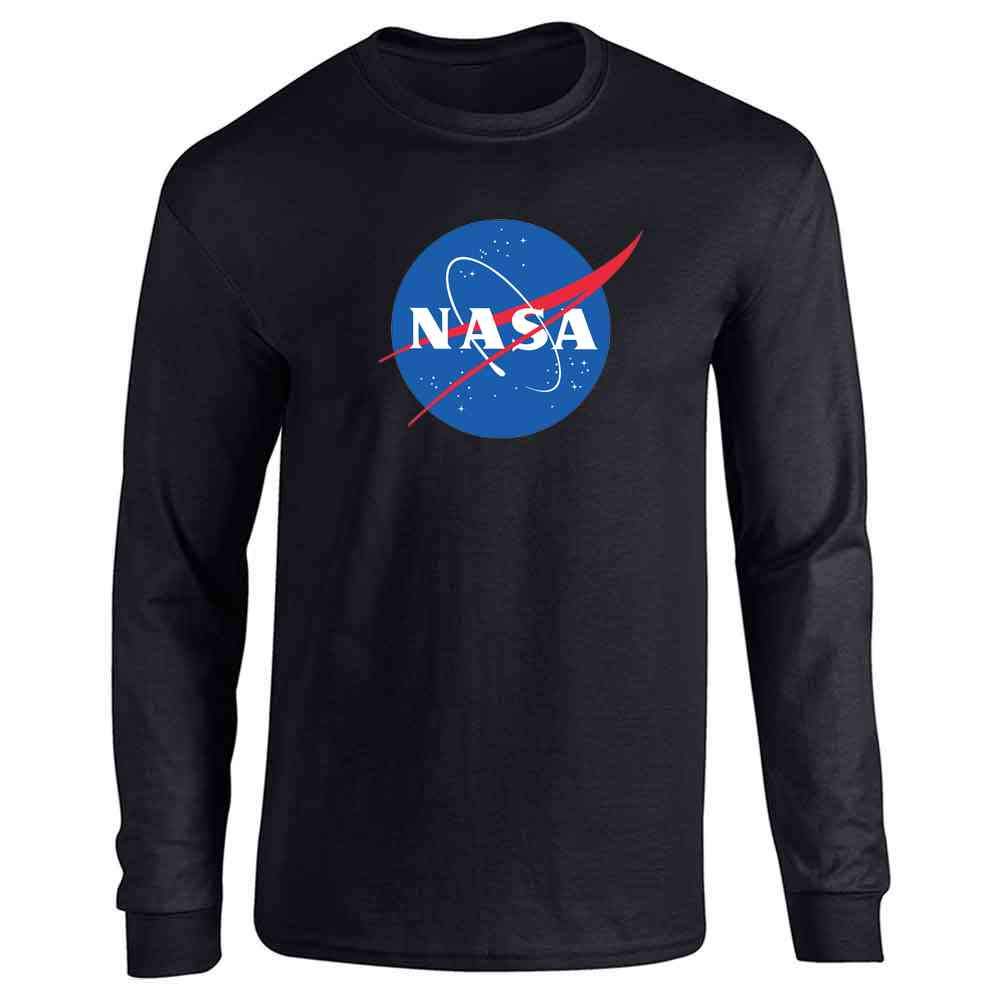 NASA Approved Meatball Logo Graphic Space Vintage Funny Long Sleeve Tee T-Shirt