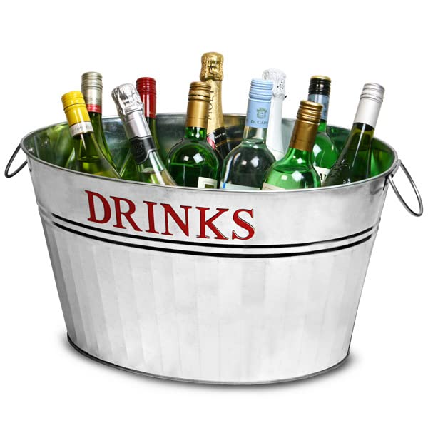 bar@drinkstuff Galvanised Steel Drinks Party Tub, Single