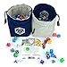 Third Die Dice Bag - Handcrafted, Reversible Drawstring Dice Bag That Stands Open On The Table and Closes Tight - Company Logo Series - Navy and Gray