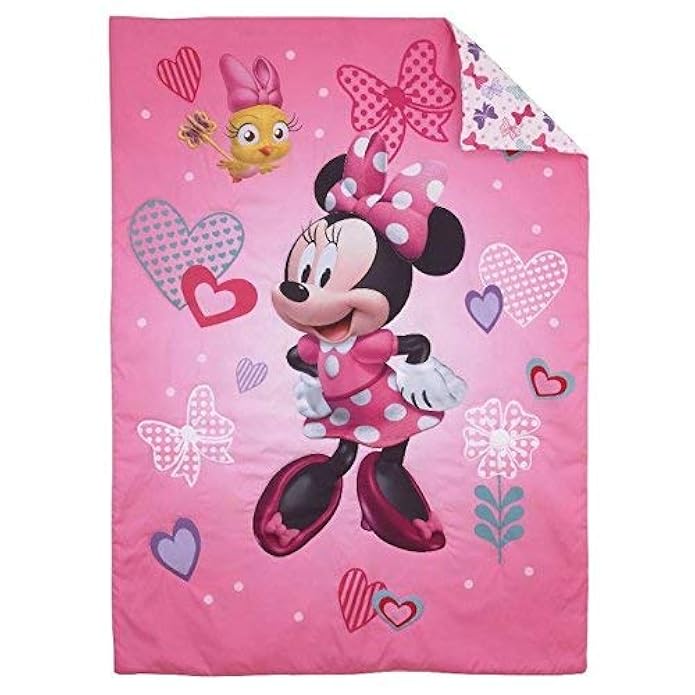 Disney Minnie Mouse Hearts And Bows 4 Piece Toddler Bedding Set
