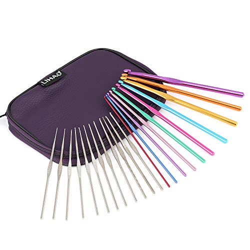 1 LIHAO+Aluminum+Crochet+Knitting+Needles