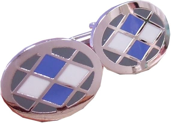 Amazon Co Jp カフリンクス カフスボタン 英国紳士風 グレー ブルー メンズコレクション サイズ縦横 約2 0 1 5cm 服 ファッション小物
