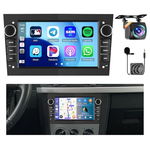 [2G+64G] Android 15 Car Radio for Opel Corsa Astra Meriva Vivaro Combo Antara Carplay Wireless Android Auto 7 Inch 2 Din Radio with GPS Navi Bluetooth WiFi RDS Hi-FI FM Backup Camera (Black)
