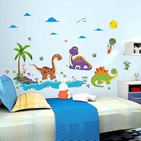 Calcomanías extraíbles de vinilo de dibujos animados de dinosaurios