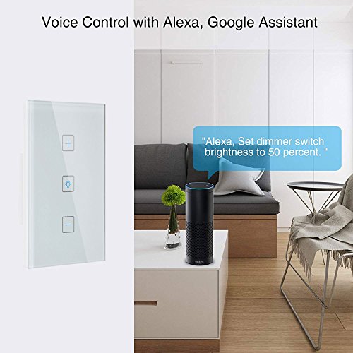 Smart WiFi Enabled Dimmer Switch Compatible with Alexa Google Assistant and IFTTT, Modern Touch