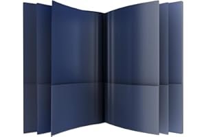 NICKY'S FOLDERS Nicky's® Multi Pocket Organizer, 10 or 14 Page Folder, Waterproof, Patented Tear-Resistant, Flexible Plastic, Proudly Made in USA, Binder Substitute. (10-in-1 Navy Blue)