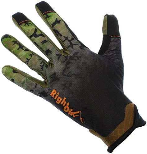 RightOn SIMPL Mountain Bike Gloves, Unisex Cycling Gloves, Full Finger MTB DH Downhill Off Road Gloves with Touch Recognition (Hi-Vis Camo, XL)