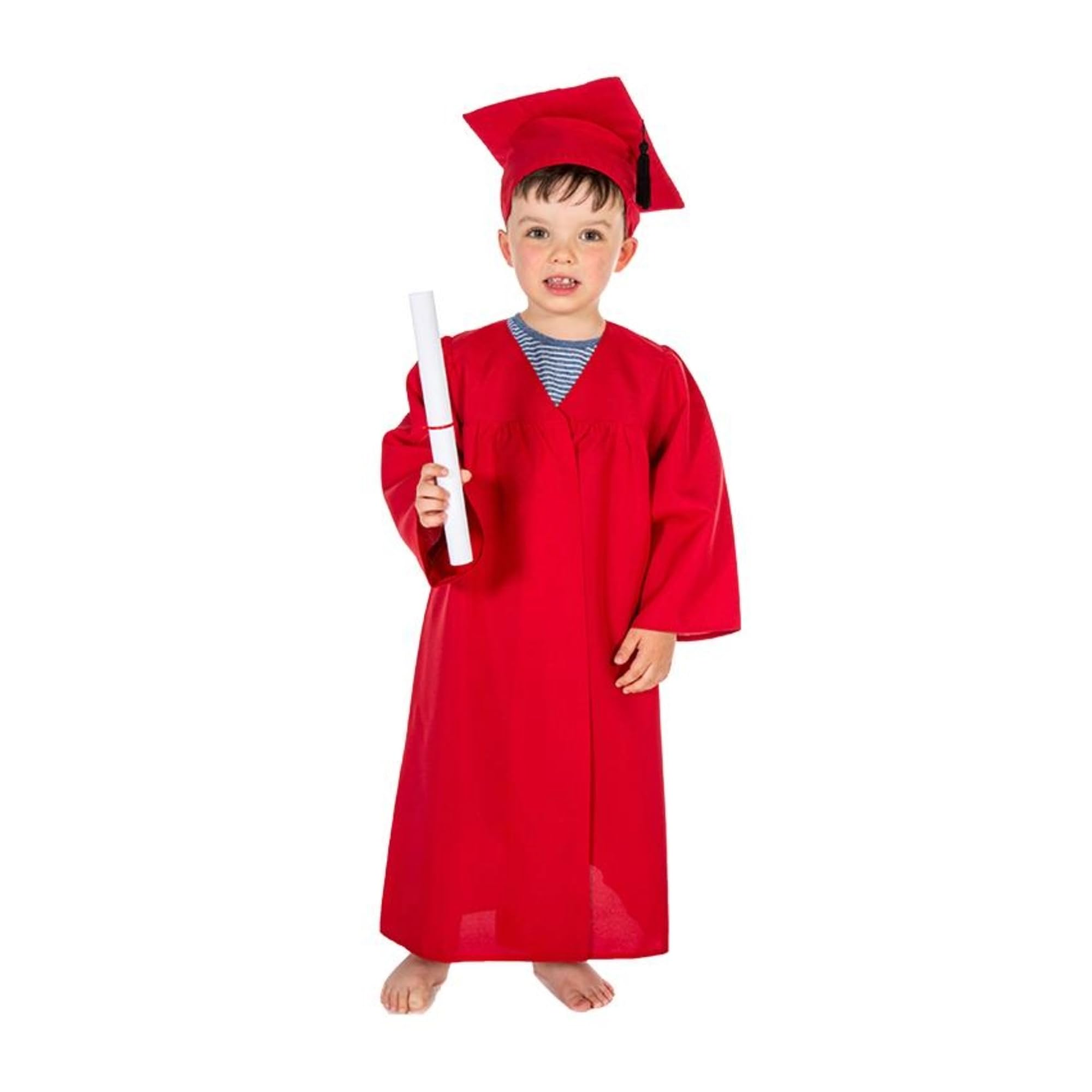 PRETEND TO BEE Graduate Gown and Accessories Uniform for Kids, Red, 5-7 Years