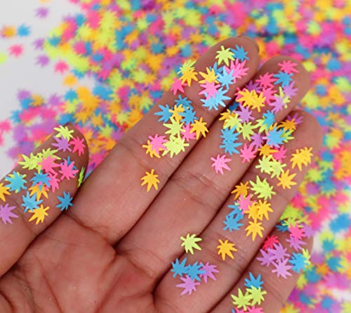 Chunky Cosmetic Glitter ✮ Festival Rave Beauty Makeup Face Body Nail ✮ (Rainbow Cannabis Leaf)
