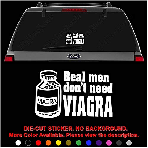 Men Viagra Die Cut Vinyl Decal Sticker for Car Truck Motorcycle Vehicle Window Bumper Wall Decor Laptop Helmet Size- [6 inch] / [15 cm] Wide || Color- Gloss White