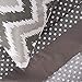 Bacati - Mix N Match Zigzag/dots 3 Pc Neutral Toddler Bed Sheet Set Including Fitted Sheet, Flat Sheet and Pillow Case for US Standard Crib/Toddler Bed(Grey)