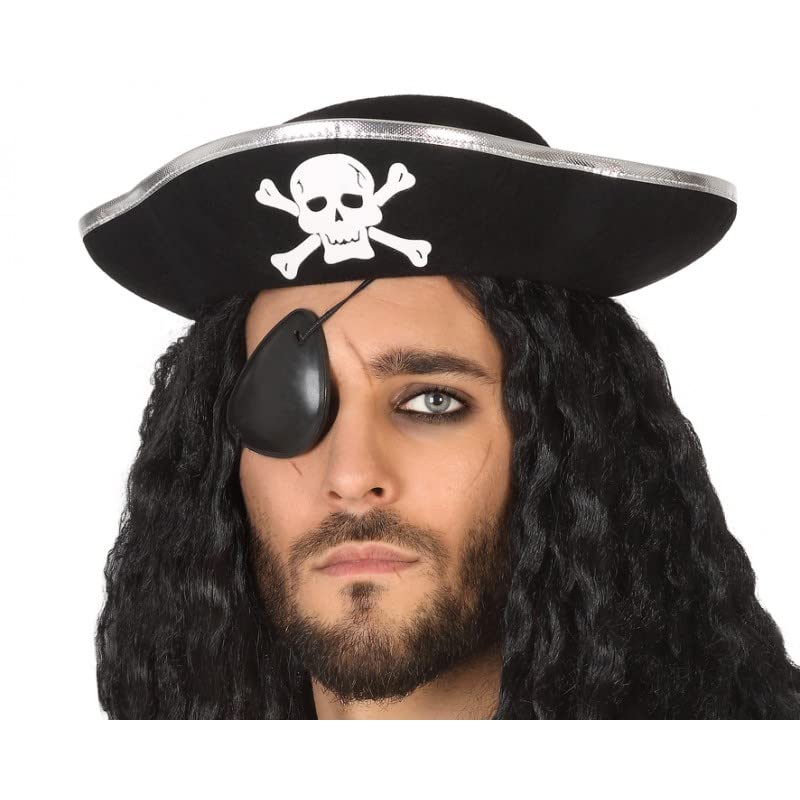 ATOSA 51063 Pirata Pirate Hat, Black/White, One Size