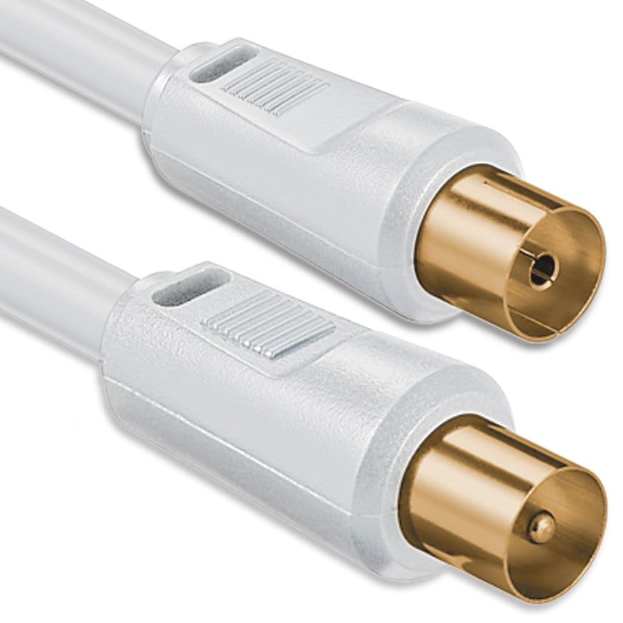 1aTTack Coaxial Connection Cable Antenna Cable Sat Cable F-Connector Coaxial Male to Coaxial Female Double-Shielded / Triple Shielded / Quadruple Shielded / 75 db / 85 db / 100 db / 110 db / 120 db / 125 db Koax weiss St-Ku gold 85db 1,5 Meter
