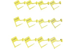 Duebass 200 Pcs Numbered Security Plastic Padlock Seals Crash Cart Lock Keyed Padlocks Disposable Locks for Luggage Medical Clothing (Yellow)