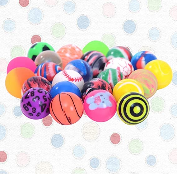 Chwang 20PCS 25mm Bouncy Balls Assorted Rubber Balls,Party Bag Filler