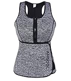 ANGOOL Women Sauna Sweat Vest Neoprene Waist Trainer Workout Slimming Vest For Weight Loss With Adjustable Waist Trimmer Belt
