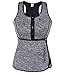 ANGOOL Women Sauna Sweat Vest Neoprene Waist Trainer Workout Slimming Vest for Weight Loss with Adjustable Waist Trimmer Belt