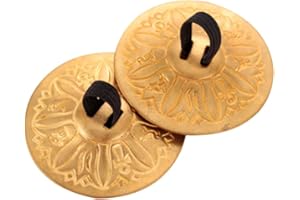 Generic Copper Finger Cymbals for Dancing 2Pcs Small Percussion Musical Instrument with Elastic Bands for Belly Dancing Perfo