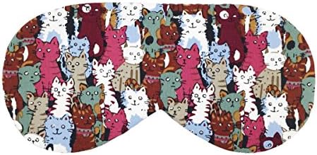 Sleeping Sheep (Colorful Cats #1) Cute Sleep Mask Comfortable Face Blindfold Cotton Soft Eye Mask with Satin Sleeping Mask for Men, Women or Kids