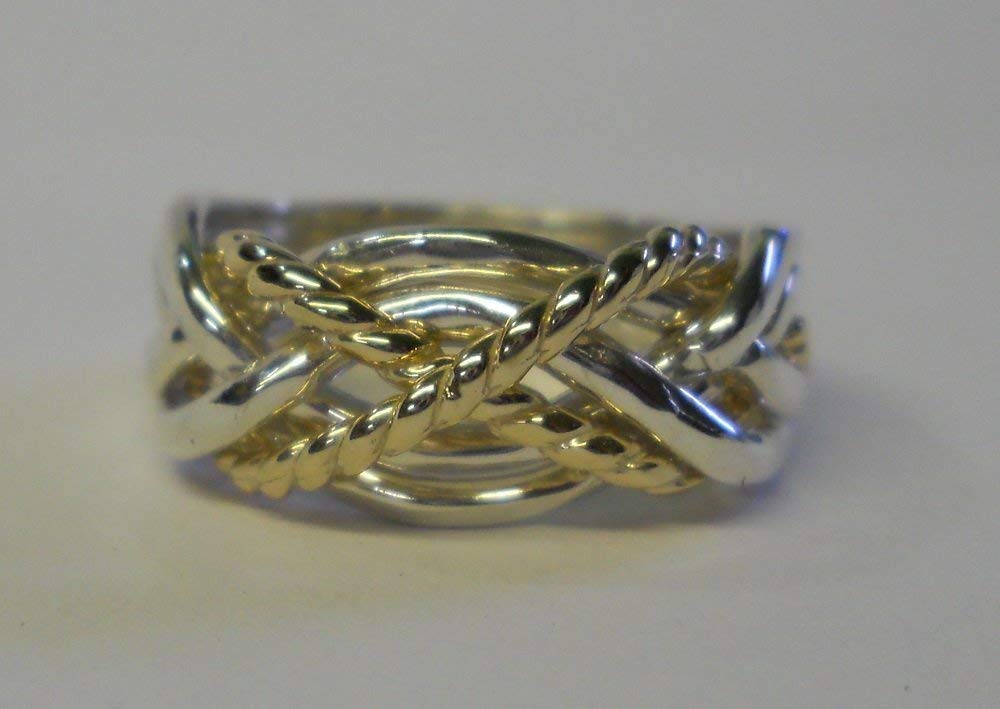 Ladies 6 Band Puzzle Ring with 2 Twisted Bands Style 6TW2X