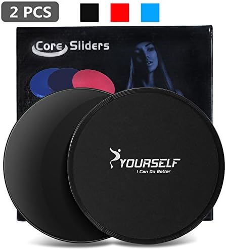 SYOURSELF Core Exercise Sliders Dual Sided Gliding Discs-2 Pieces-Fitness Used on Carpet or Hardwood Floors for Abdominal,Total Body Workouts,Physical Therapy,Crossfit,Gym+Gift Box
