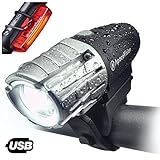 Apace Vision USB Rechargeable Bike Light Set – Powerful 300 Lumens LED Bicycle Headlight and Tail Light- Super Bright Front Light & Rear Light for Optimum Cycling Safety