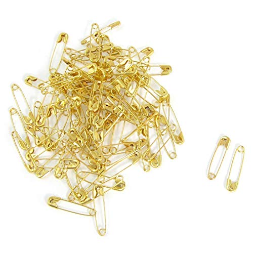 1000 pcs Exquisite Small 19mm Gold Tone Metal Clothing Accessories Trimming Fastening Safety Pins (Gold, 1000pcs)