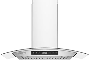 Empava Wall Mount Range Hood 30 Inch, Ducted/Ductless(Charcoal-Filter Sold Separately), Kitchen Exhaust Stove Vent with 400CFM, Tempered Glass, LED Light Stainless Steel, EMPV-30RH06