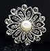 L'VOW Silver Crystal Pearl Brooches Brooch Pins Bouquet Kit Pack of 12