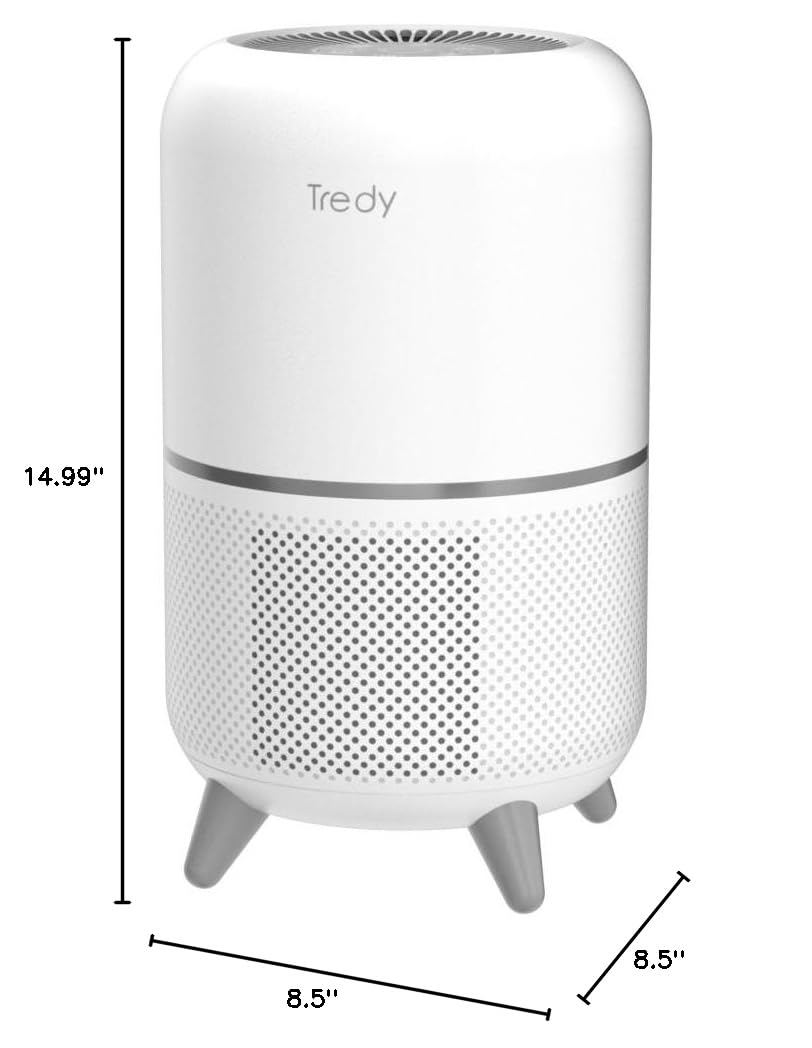Tredy HEPA Air Purifier for Home 200 Sq.ft Large Room with Air Quality Sensor, Filters The Air, Removes Allergies/Molds/Dust/Smoke/Odor/Pollen/Pets Dander and Other Particles