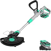Litheli 20V Cordless String Trimmer and Edger, 12" Electric Weed Wacker with Auto Line Feed, Includes 2.0Ah Battery and Charg