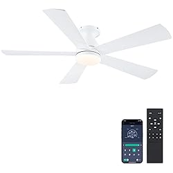 BYKISTOK 52in Ceiling Fans with Lights - White